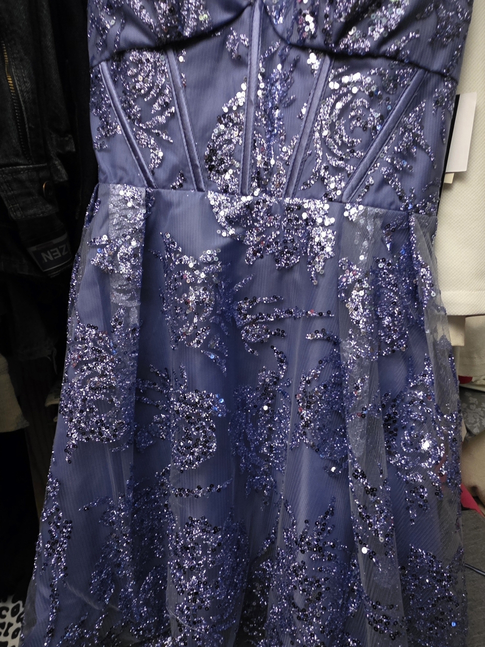 David's Bridal Lavendar Sequin Formal Dress